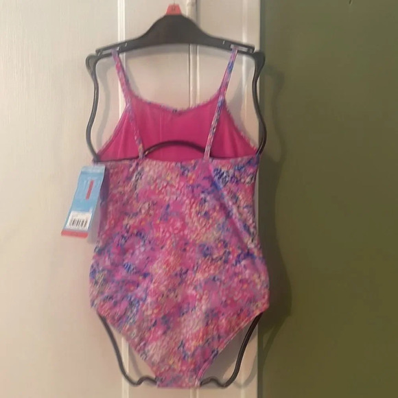 #17 Speedo youth bathing suit one piece Pink Hearts XL 16 - Picture 3 of 8